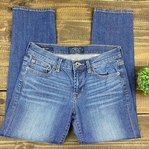Lucky Brand Sweet Crop Dark Wash Denim Jeans Size 4 Low Rise Stretch Denim